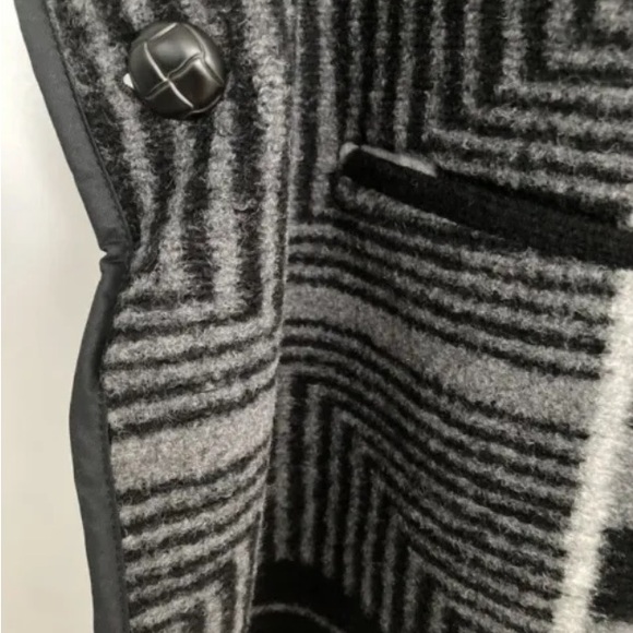 M&S INDIGO SPRING BNWOTBlack Grey Cream Cape Wrap Poncho Open-Sleeve Coat Jacket - Picture 9 of 11